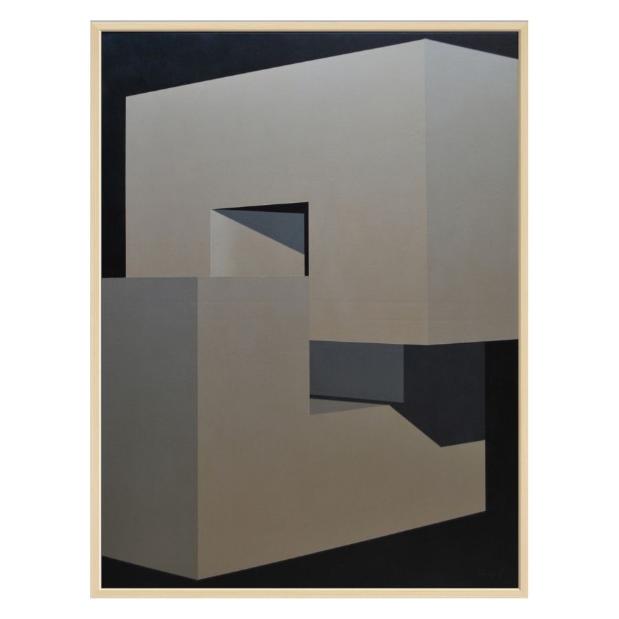 Embracing in Light and Shadow - Contemporary Geometric Art by Paris Tooraji - Acquired by McKenzie Thorpe