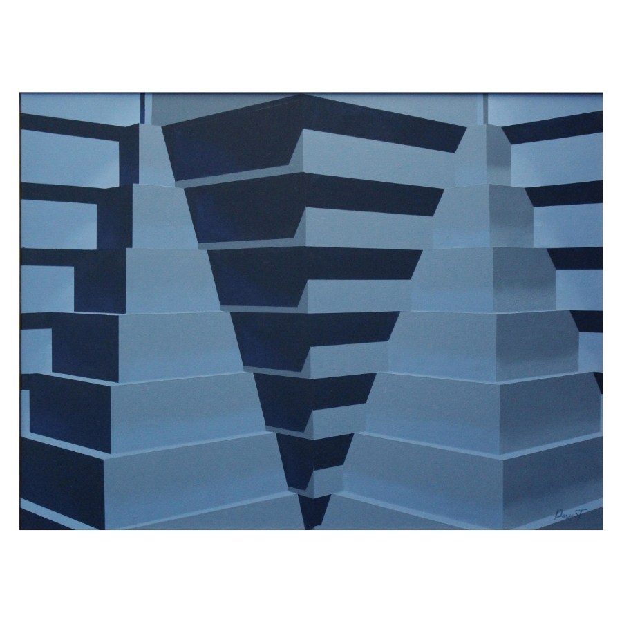 Geometric Abstract Painting - Pyramids of Tranquility by Paris Tooraji
