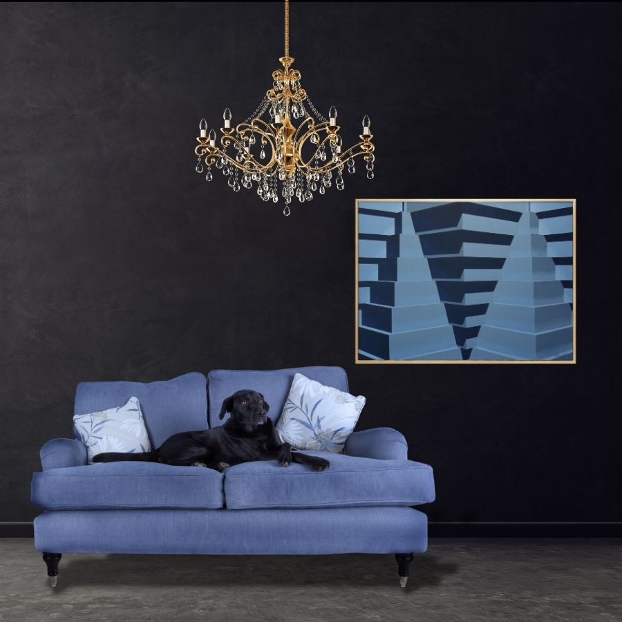 Geometric Abstract Painting - Pyramids of Tranquility by Paris Tooraji