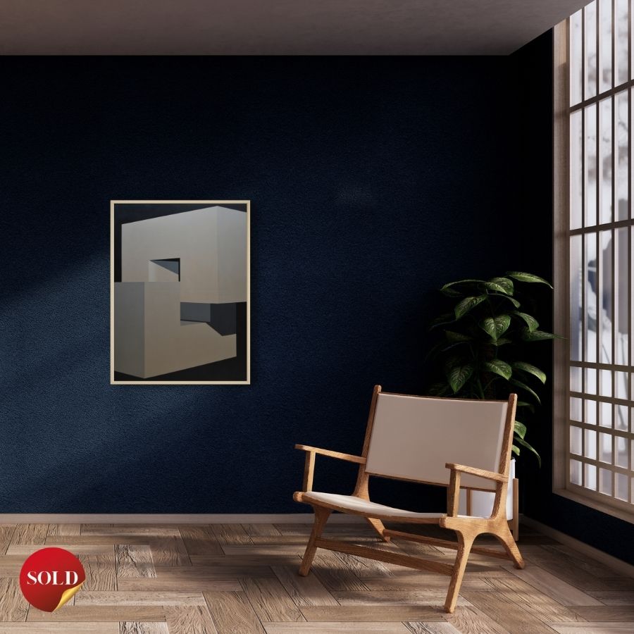 Embracing in Light and Shadow - Contemporary Geometric Art by Paris Tooraji - Acquired by McKenzie Thorpe