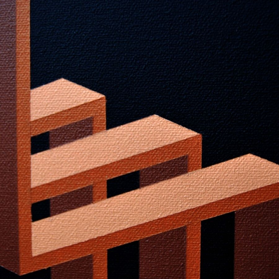 Asymmetrical Resonance - Contemporary Geometric Painting by Paris Tooraji - Tooraji Gallery