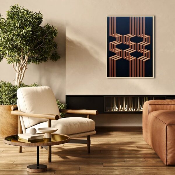 Asymmetrical Resonance - Contemporary Geometric Painting by Paris Tooraji - Tooraji Gallery