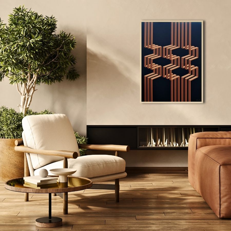 Asymmetrical Resonance - Contemporary Geometric Painting by Paris Tooraji - Tooraji Gallery