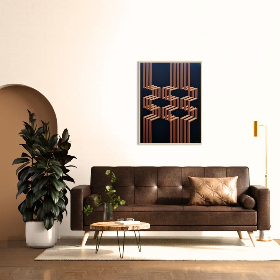 Asymmetrical Resonance - Contemporary Geometric Painting by Paris Tooraji - Tooraji Gallery