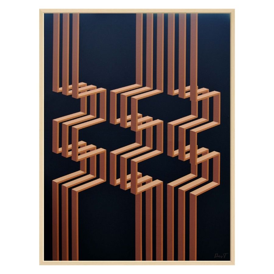 Asymmetrical Resonance - Contemporary Geometric Painting by Paris Tooraji - Tooraji Gallery