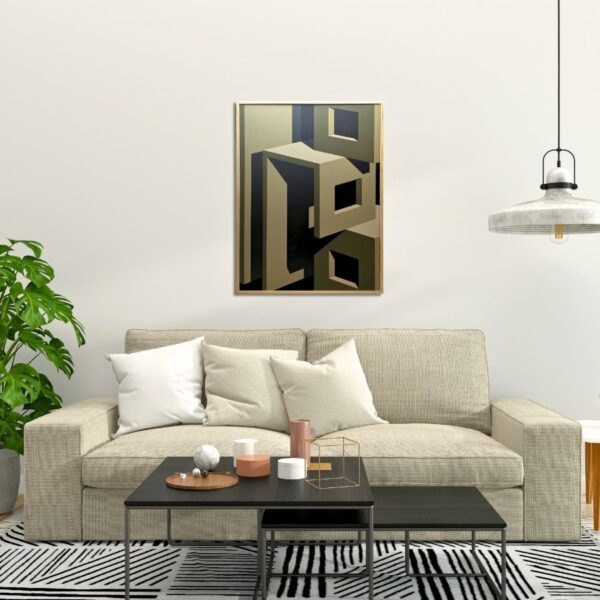 The Labyrinth of Madness - Monochrome Abstract Painting by Paris Tooraji - Tooraji Gallery