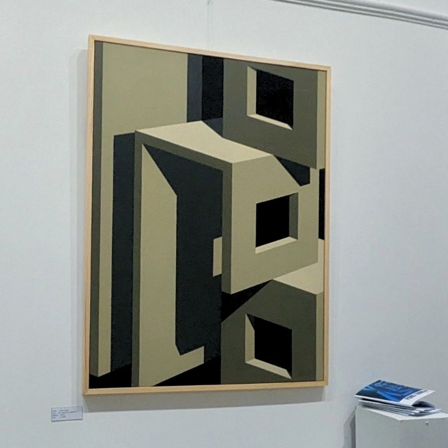 The Labyrinth of Madness - Monochrome Abstract Painting by Paris Tooraji - Tooraji Gallery