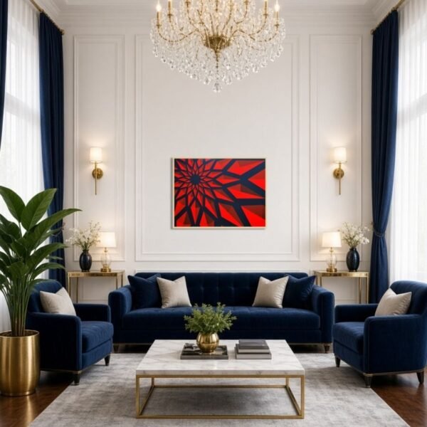 Fire Blossom - Contemporary Geometric Painting by Paris Tooraji - Tooraji Gallery