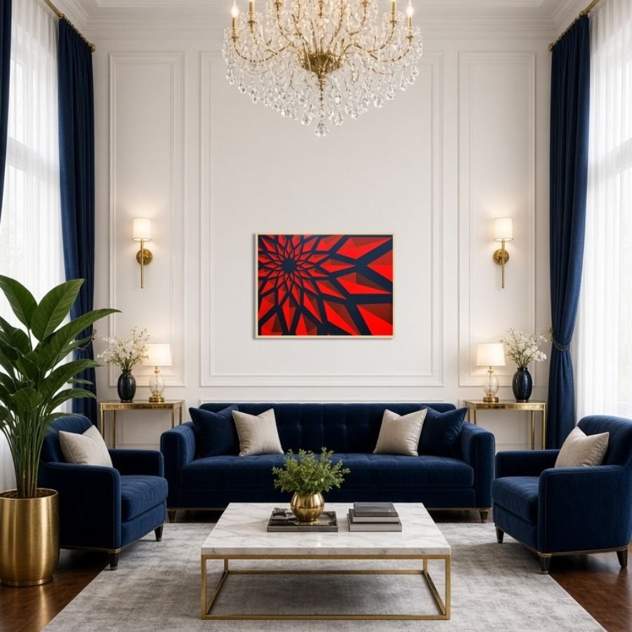 Fire Blossom - Contemporary Geometric Painting by Paris Tooraji - Tooraji Gallery